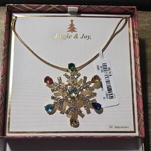 Multicolor Snowflake Pendant Necklace